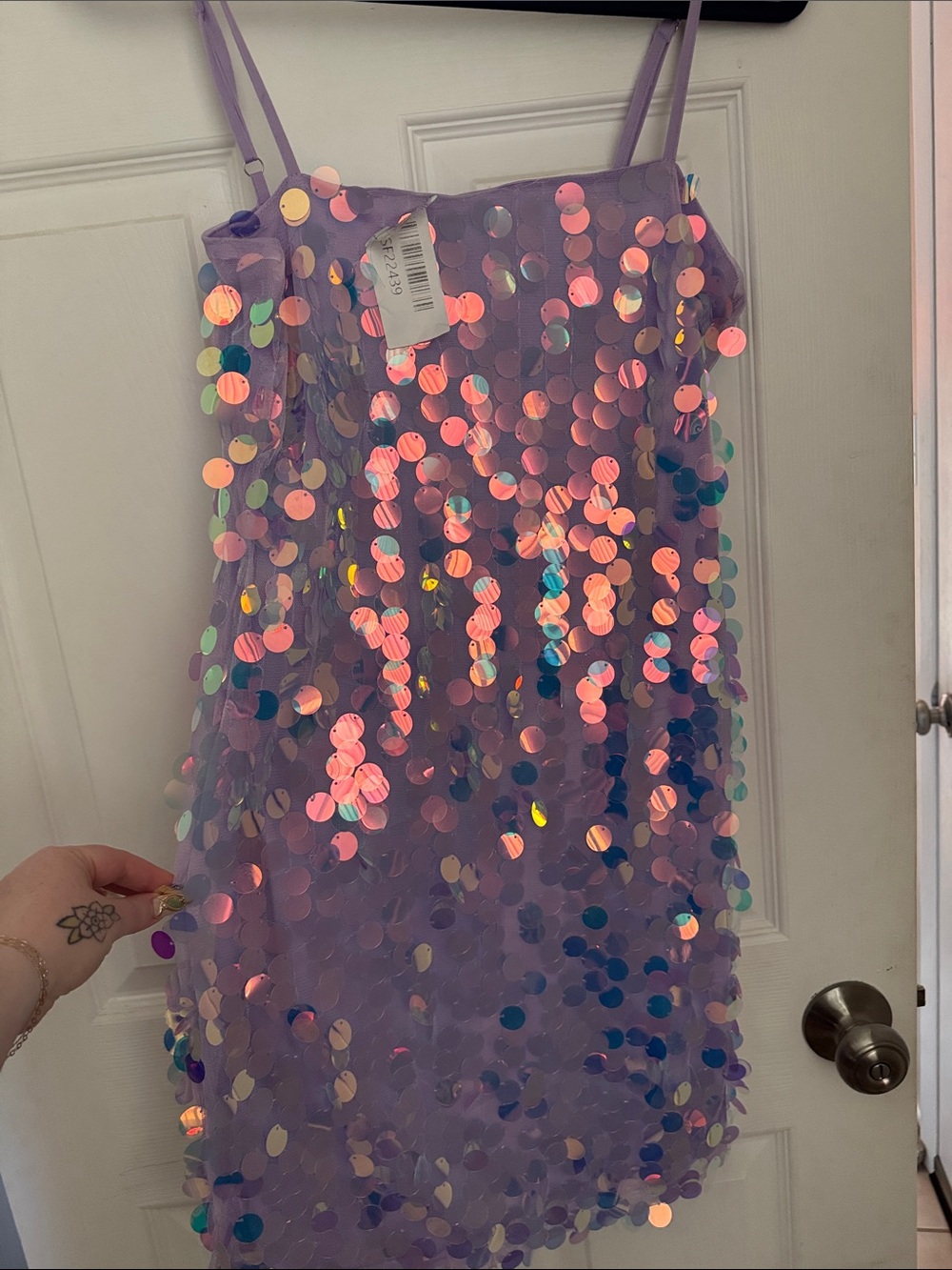 Pink Lily Lavender Sequin Mini Dress